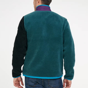 แจ็กเก็ตมีซิปสำหรับผู้ชายเสื้อแจ็กเก็ตขนแกะเชอร์ปาซิปรูดออกแบบได้ตามต้องการ - Product Image 5