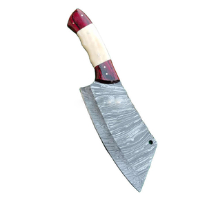 Couteau de boucher forgé à la main en acier damas de haute qualité couteau de Chef de couperet de cuisine pleine soie - Product Image 1
