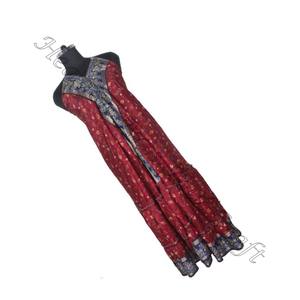 Vestido Sari de seda de verano Vintage bohemio para mujer, ropa de fiesta informal, nuevo cóctel de verano, Color elegante, sin mangas, Halter, sin espalda - Product Image 3