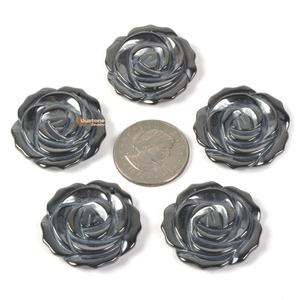 Pendentif en hématite naturelle sculpté en forme de fleur, perle pour la fabrication de bijoux, prix de gros - Product Image 4