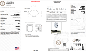 Diamante cultivado en laboratorio de corte radiante de 3,28 CT IGI certificado E Color VS1 Clarity Lab-Stone - Product Image 5