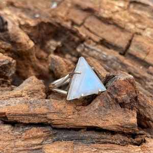 Trillion Moonstone Ring Handmade 925 Sterling Silver June Birthstone <b>Unique</b> Statement Fashion Jewelry <b>Gift</b> <b>For</b> <b>Women</b> Men - Product Image 3