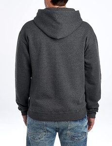 Logo personnalisé sweats à capuche pour hommes 100% coton sweats à capuche pour hommes haute qualité uni personnalisé pleine fermeture éclair sweat à capuche écologique 100% coton fermeture éclair - Product Image 4