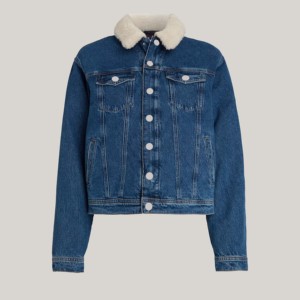 Chaqueta vaquera de moda para mujer, conjunto de una pieza de pantalones vaqueros, conjuntos a juego ajustados de otoño, ropa de calle informal, chaqueta con forro polar de invierno - Product Image 3