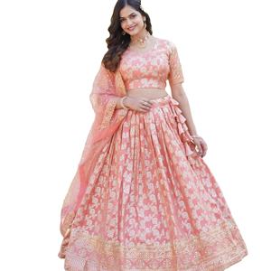 นักออกแบบล่าสุดงานลําดับเย็บปักถักร้อยลาย้เหนียวบริสุทธิ์ Lehenga Choli โดย Fab Zone - Product Image 1