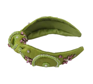 Handmade Crystal Pearl Beaded Wide <b>Headband</b> High Quality Twisted Knot Bohemian Hairs Accessory for Girls - Product Image 1