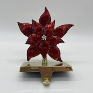 Vente en gros unique crochet fleur rouge bas en métal porte-cintre vintage en aluminium décorations de noël bas en métal indien bon marché - Product Image 1