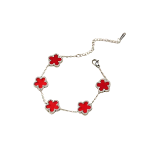 Brazalete de Plata 925 de Lujo con Flores de Ágata Multicolor, Brazalete de Plata 925 con Flores de Ágata a la Moda - Product Image 2