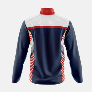 แจ็คเก็ตสวมศีรษะซิปครึ่งตัวของผู้ชายเสื้อแจ็กเก็ตไตรมาสพิมพ์ซับลิเมชันผลิตแบบมืออาชีพ - Product Image 2