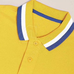 เสื้อโปโลแขนสั้นลำลองสำหรับผู้ชาย, ผ้าฝ้าย100% ดีไซน์ใหม่ผ้าถักลายพื้น - Product Image 2