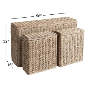 Console de rangement en rotin avec couvercle à fermeture douce, panier de rangement fait main, vente en gros, écologique, fabriqué au Vietnam - Product Image 2