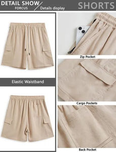 2025 vente chaude OEM ODM Cargo été Shorts survêtement couleur unie de court décontracté confortable Shorts extérieur Shorts pour hommes - Product Image 6