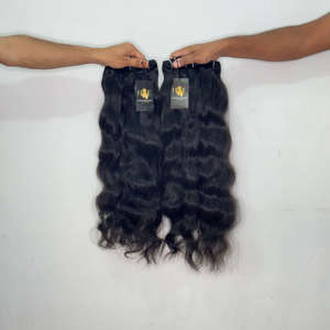 Paquete de cabello virgen indio liso y rizado, cabello humano virgen brasileño, paquete de cabello virgen brasileño negro natural - Product Image 2