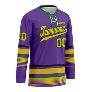 Maillots de hockey sur glace personnalisés en polyester 160g de haute qualité, séchage rapide, respirants, pour l'entraînement, vierges pour sublimation, vente en gros - Product Image 3