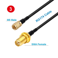 Câble RG174 compatible Microdot M5 mâle vers SMA mâle 10-32 UNF pour capteur d'accélération de vibration