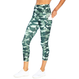 <b>Camo</b> Women's High Waist polyester spandex Capri Yoga Legging with OEM service Latest Design <b>Top</b> Quality Gym Fitness Leggings - Product Image 2