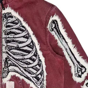 Sweat à capuche personnalisé surdimensionné 100% coton polaire sweat à capuche zippé en détresse patch appliques broderie logo sweat à capuche unisexe - Product Image 3