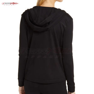 Sudadera con capucha y cremallera transpirable para mujer con tejido elástico alto y Capucha ajustable con capucha deportiva para mujer - Product Image 3