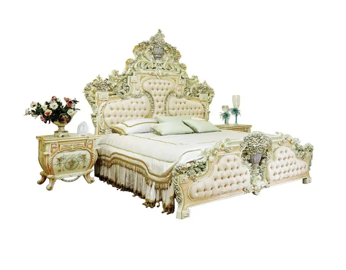 Деревянные кровати Chiniot мебель для антикварной комнаты Роскошный шкаф из массива дерева и комплект для кровати от производителя