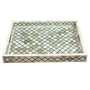 Bandeja Decorativa de Lujo Ecológica con Incrustaciones de Hueso para Sala de Estar y Mesa de Comedor |   Plato Decorativo Hecho a Mano de Primera Calidad, Apto para Lavavajillas, Duradero - Product Image 2