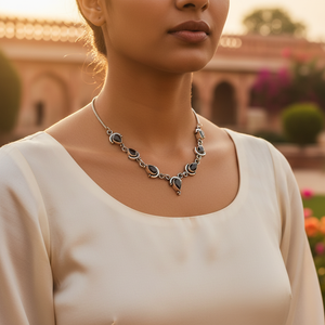 Collier en argent 925 avec perles de quartz fumé pour femmes - Product Image 3