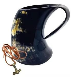 Tasse en corne naturelle inspirée des Vikings Design médiéval de luxe avec tasse Viking à boire parfaite Style naturel écologique - Product Image 4