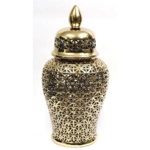 Lot de 2 bocaux de gingembre en métal de haute qualité, plaqué or et de couleur blanche, de qualité supérieure, pour le stockage des aliments. - Product Image 4