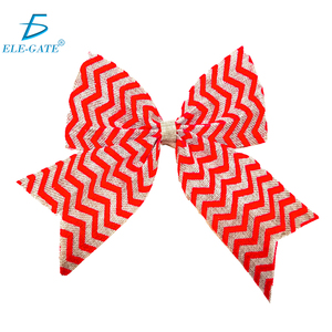 Grande Fiocco Decorativo Natalizio in Iuta Rossa con Motivo Dorato - Product Image 3