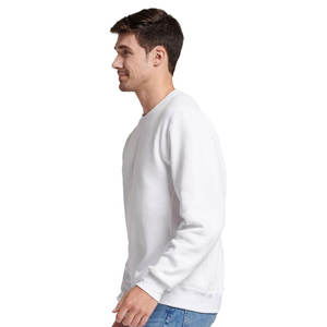 Jersey de lana de algodón 100% liso de alta calidad, sudaderas de cuello redondo, sudadera personalizada Unisex negra de gran tamaño - Product Image 2