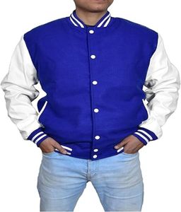 Vestes universitaires pour hommes Nouvelles vestes universitaires pour hommes Dernières vestes sur mesure pour hommes en grande taille Style long Broderie universitaire en cuir pour l'hiver - Product Image 1