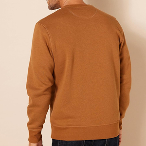 Sweat-shirt pour homme de couleur marron foncé, vêtements de sport pour la salle de sport, extensible, respirant, col rond, poignets côtelés, sweat-shirt pour homme - Product Image 3
