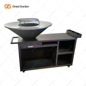 Barbecue en acier Corten durable, moderne et de qualité supérieure, résistant à la rouille, avec allumage automatique du feu et hauteur réglable pour une utilisation en extérieur - Product Image 1