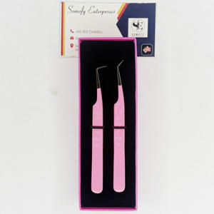 Pinzas de pestañas de 90 grados con logotipo personalizado, herramienta de extensión de cejas con punta de fibra de etiqueta privada - Product Image 2