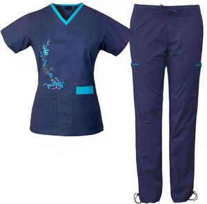 Top vente respirant personnalisé femmes gommage ensemble tricoté uniformes hospitaliers pour médecins et infirmières vêtements de travail pour les hôpitaux - Product Image 6