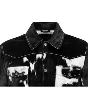 Veste en cuir de vachette pour homme, hiver, logo sur le devant, écologique, respirante, décontractée, pour les voyages et les activités de plein air - Product Image 4