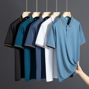 Polo de golf liso de poliéster, camisetas bordadas OEM en blanco, polo con logotipo personalizado - Product Image 6