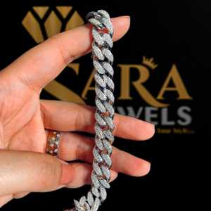 Men's 925 <b>Sterling</b> <b>Silver</b> Iced Out Moissanite Diamond Cuban Link <b>Bracelet</b> Stylish Hip Hop Fashionable Jewelry <b>Charm</b> <b>Bracelets</b> - Product Image 1