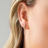 Boucles d'oreilles pendantes en or massif 14K 18K avec diamants de laboratoire créés IGI HPHT CVD VVS sur mesure