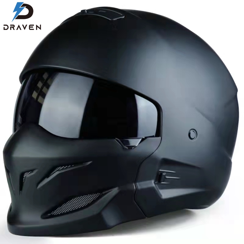 Wholesales Motorcycle Helmet All Size Samurai Black Scorpion Helmet For Halley Vintage Electric Bike Helm Indian 3/4 Modular