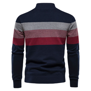 New Arrival <b>Men's</b> <b>Half</b> <b>Zip</b>-up Sweater Stand Collar Daily Commute Knitwear Quarter-<b>zip</b> Color Block <b>Half</b> <b>Zip</b> <b>Sweatshirt</b> - Product Image 3