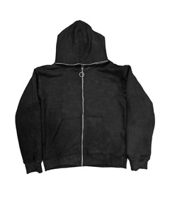 Hommes 100% Coton Polaire Acide Lavage Personnalisé Détresse Applique Vintage Full Face Zipper Flare Survêtement Broderie Survêtement Hommes - Product Image 3