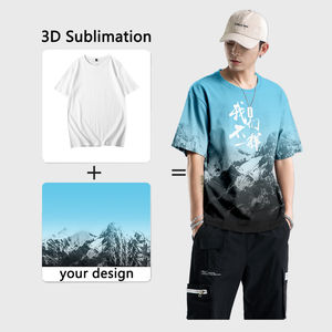 T-shirt de sport d'été de haute qualité pour homme en maille tissée respirante avec sublimation de teinture à motif uni et décontracté - Product Image 3