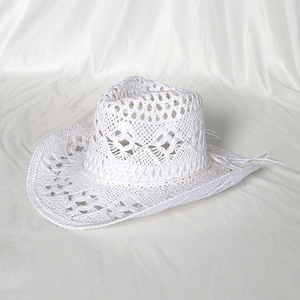 Factory Directly Sale Cheap Price <b>Mens</b> Custom <b>Summer</b> Cowboy Yarn <b>Hat</b> With Leather Strap - Product Image 6