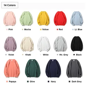 RTS OEM/ODM Custom-Made Crewneck Fleece Sweatshirt Breathable Oversized Pullover In Polyester Cotton Fabric For Men And Women