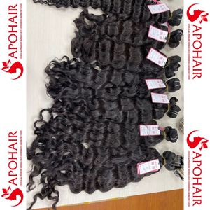 Extensiones de cabello ondulado liso Natural Virgen sin procesar de la mejor calidad, cutícula China cruda alineada, cabello humano Remy, Clip suave - Product Image 3