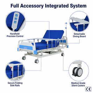 Lit médical électrique à trois fonctions pour soins intensifs, lit de soins infirmiers réglable pour patients, équipement médical - Product Image 3