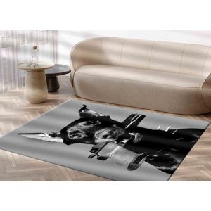 Alfombra con estampado de perro y pistola - Alfombra moderna con diseño de animales, alfombra suave con pelo largo - Product Image 4