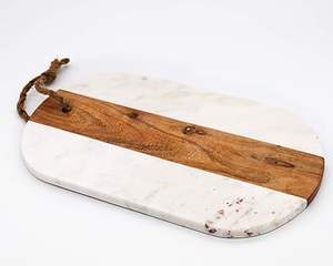 Planche à découper ronde en bois et en marbre blanc de qualité exclusive pour les accessoires d'ustensiles de cuisine pour la maison les plus vendus au prix le moins cher - Product Image 2