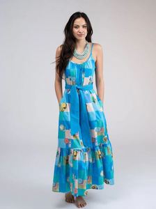 เดรสสไตล์ยูเครนปักลายสุดคลาสสิกสีน้ำเงินสุดอินเทรนด์ใส่ได้ทั้ง2024สำหรับฤดูร้อนของผู้หญิงขนาดใหญ่พิเศษ - Product Image 3