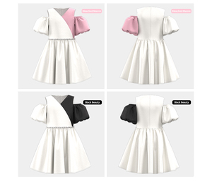 Vestido Formal para Niñas con Diseño de Cruz en Blanco y Negro - Product Image 2